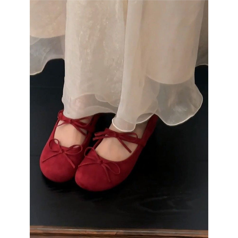 Damen bequeme Ballerinas mit dekorativen Schleifen R&B