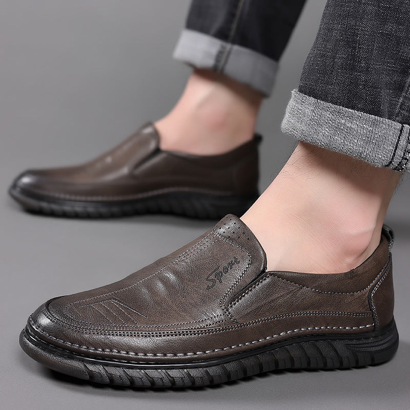 Damen Elegante Slip-On Lederschuhe mit rutschfester Sohle R&B