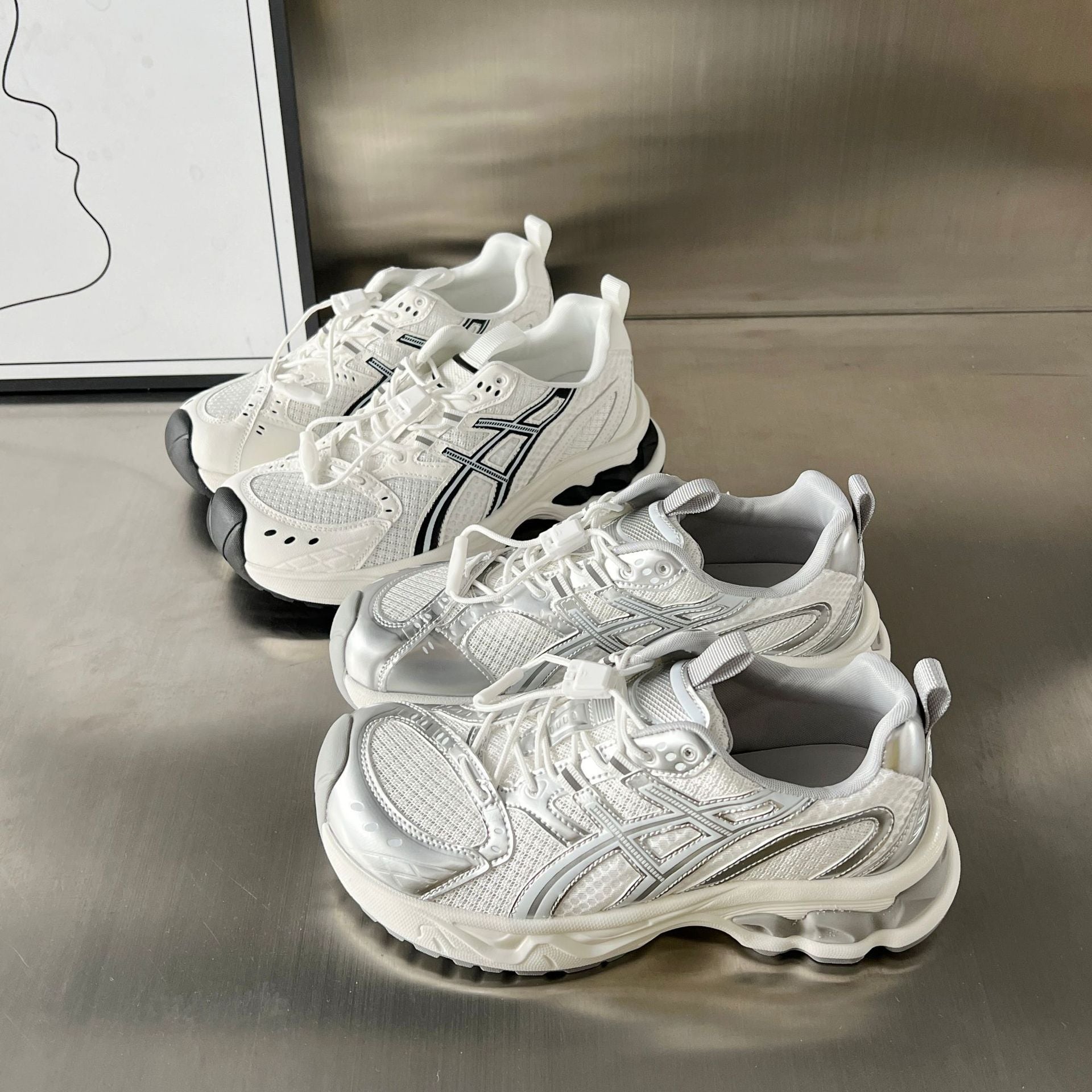 Damen Sportliche Lauf-Sneaker mit atmungsaktivem Mesh-Obermaterial und rutschfester Sohle R&B