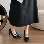 Damen elegante High Heels mit dekorativen Schleifen und Glitzerakzenten R&B