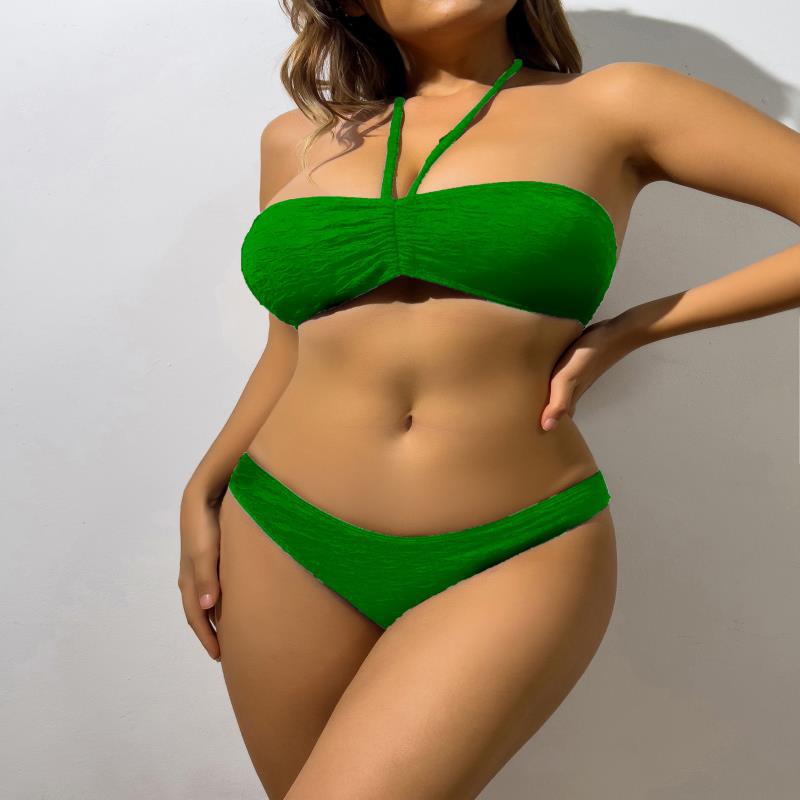 Damen Bandeau-Bikini mit elastischen Trägern und raffiniertem Wickeldetail R&B