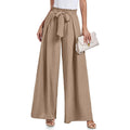 Damen weite Hochbundhose mit Taillengürtel und fließendem Stoff R&B