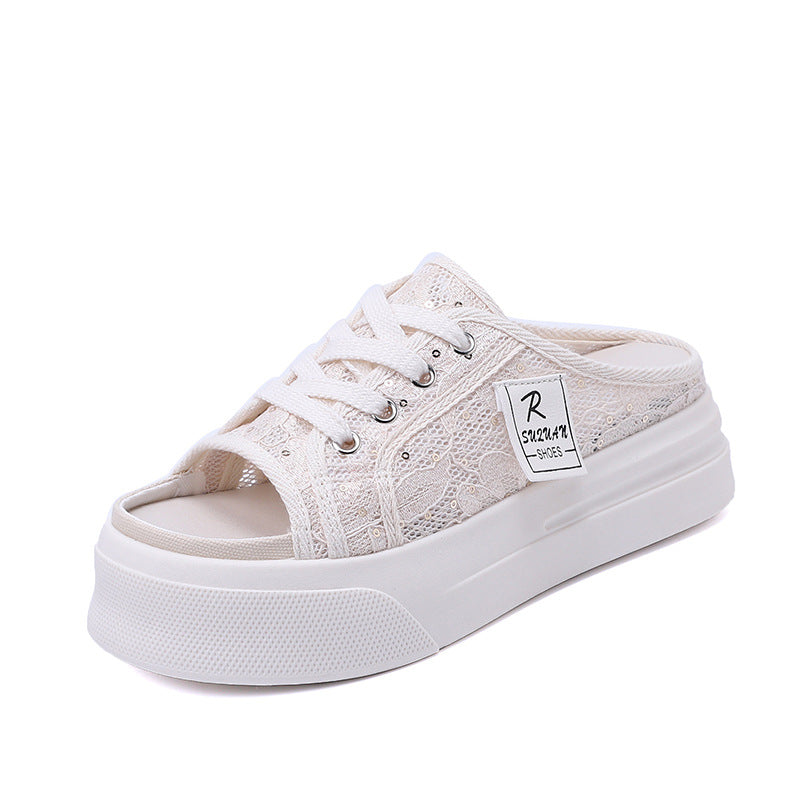 Damen Komfortable Clogsneaker mit modischem Spitzendesign R&B