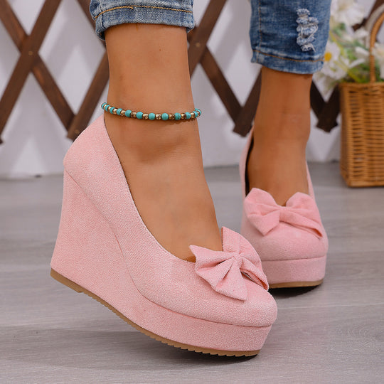 Damen Wedge-Pumps mit dekorativer Schleifen-Applikation und komfortablem Fußbett R&B