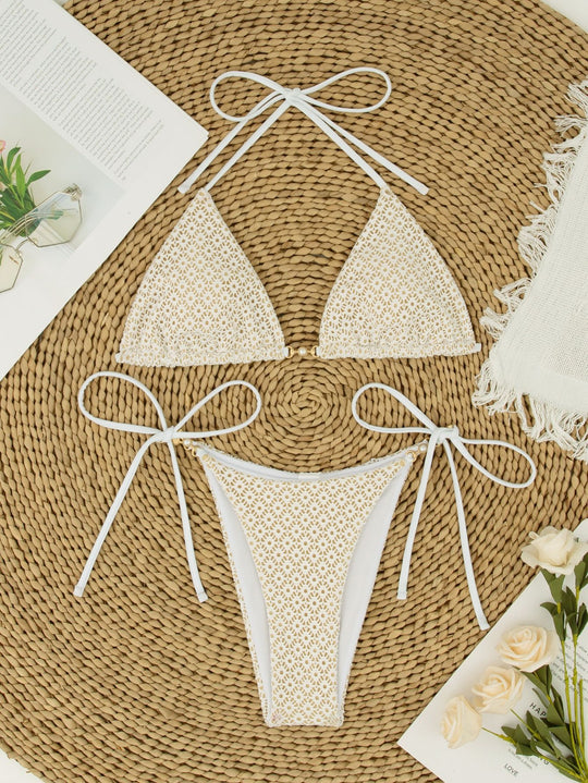 Damen Triangel-Bikini mit breiten Bindebändern R&B