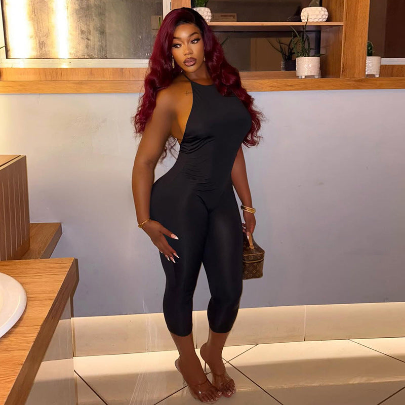 Damen Eleganter und figurbetonter Jumpsuit mit hohem Kragen und zurückhaltendem Design R&B
