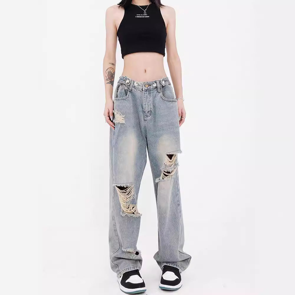 Damen Weite Destroyed Jeans im lässigen Schnitt R&B