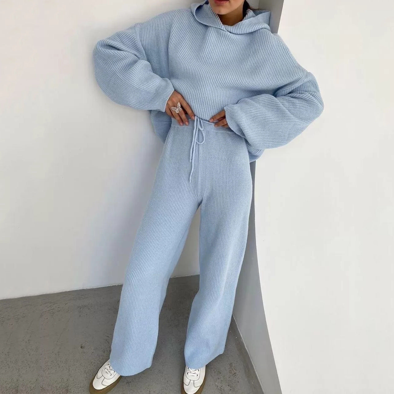 Damen lässiges Sweatshirt- und Pants-Set mit oversized Schnitt R&B
