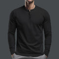 Herren nan schlank geschnittenes Langarmshirt mit verdeckter Knopfleiste aus Baumwollstretch und elastischen Bündchen R&B