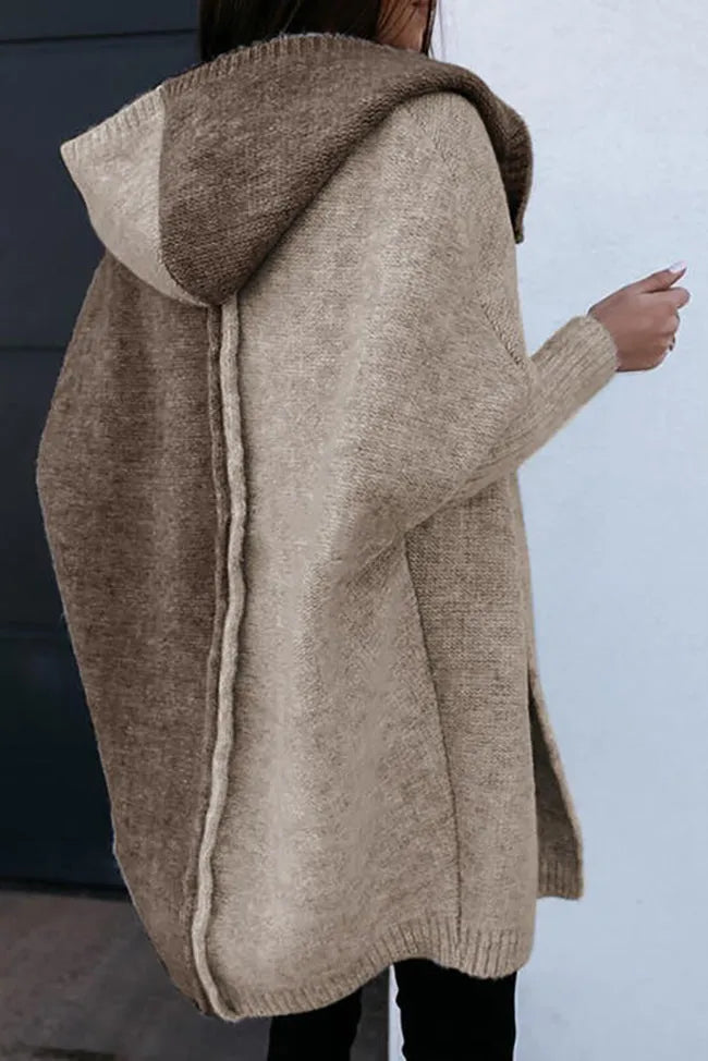 R&B | Gestickter Strick Kapuzenpullover Strickjacke Mantel