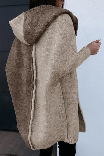 R&B | Gestickter Strick Kapuzenpullover Strickjacke Mantel