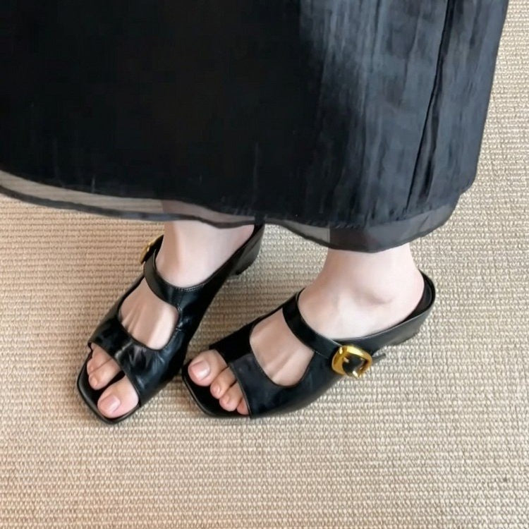 Damen Sandalen mit elegantem Riemchendesign und hochwertiger Schnalle R&B