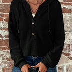 Damen lässiger Kapuzenpullover mit Knopfdetails und strukturiertem GewR&Be R&B