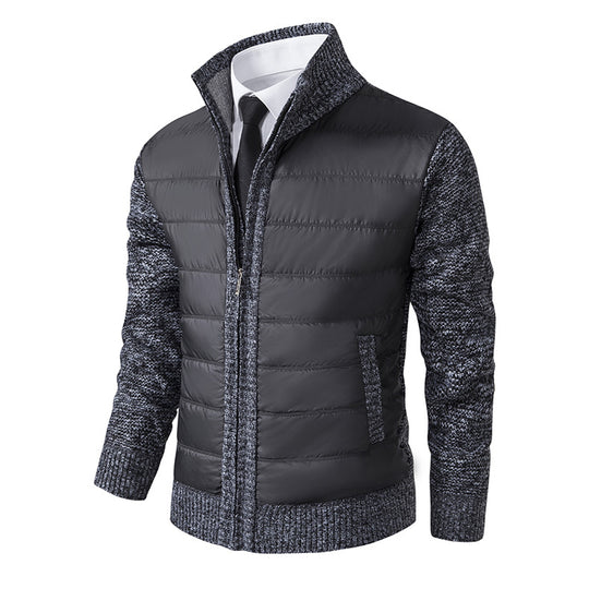 Herren gefütterte Übergangsjacke mit hohem Kragen und strukturiertem Design R&B