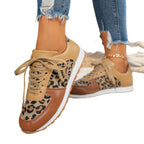 Damen Sneaker mit Leopardenmuster und atmungsaktiver Sohle R&B
