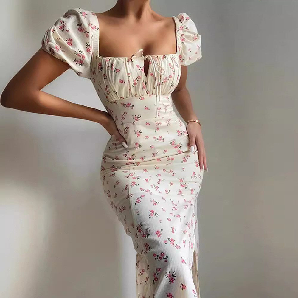 Damen Blumenmuster Kleid R&B