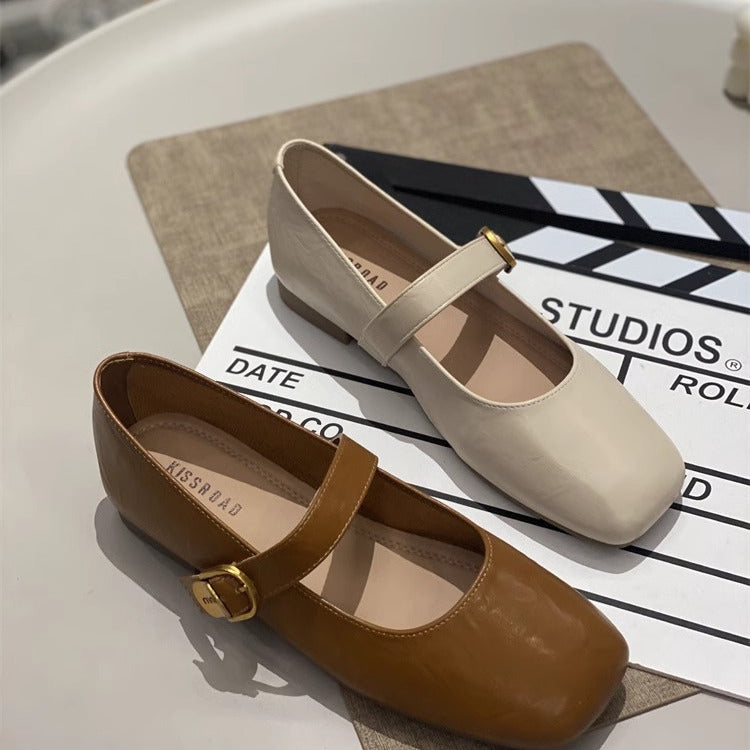 Damen elegante Ballerinas mit dekorativem Riemen und komfortablem Fußbett R&B