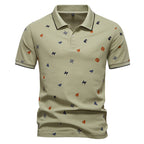 Herren Kurzarm Poloshirt mit hochwertigem Allover-Muster