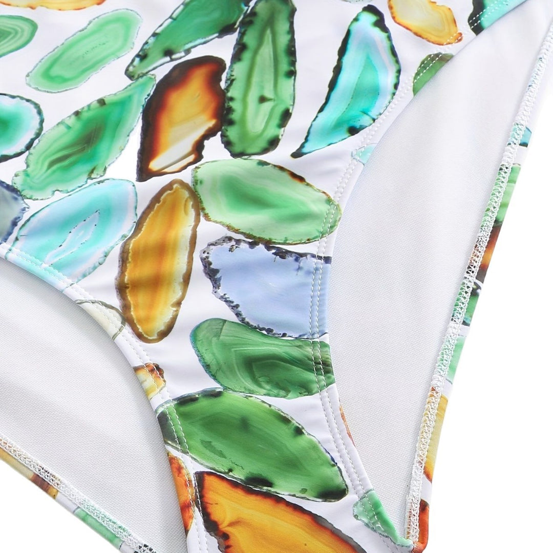 Damen Bikiniset mit raffiniertem Oberteil und hohem Beinausschnitt R&B