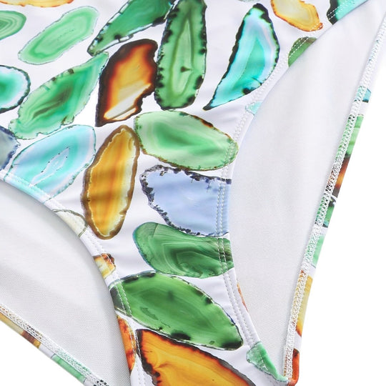 Damen Bikiniset mit raffiniertem Oberteil und hohem Beinausschnitt R&B