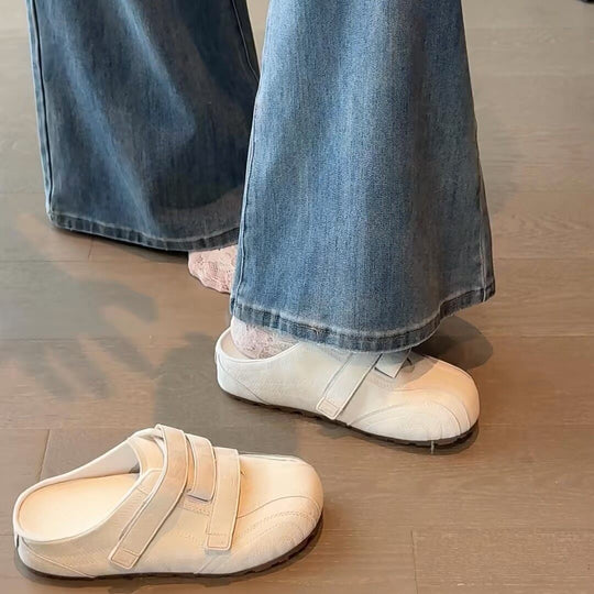Damen Clogs mit verstellbaren Klettverschlüssen und ergonomischer Fußbettausstattung R&B