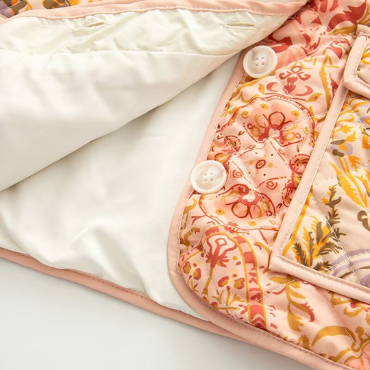 Damen gesteppte Übergangsjacke mit floralem Muster und praktischen Taschen R&B