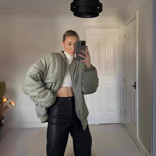 Damen Oversize-Pufferjacke R&B