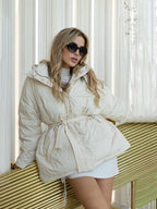 Damen Wattierte Jacke mit Kapuze und seitlichen Taschen R&B