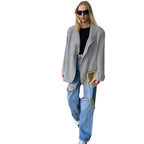 Damen Oversized Blazer mit elegantem Schnitt und doppelten Knopfdetails R&B