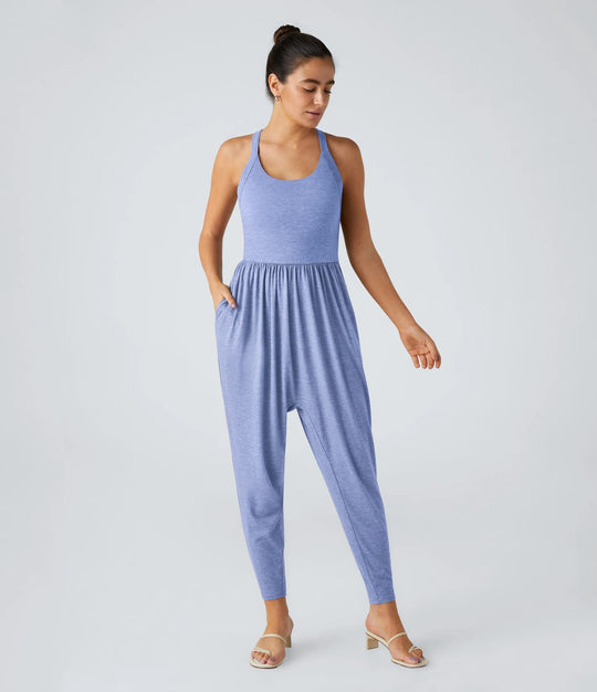 Damen Jumpsuit mit lässigem Schnitt und praktischen Seitentaschen Heidi-Mode