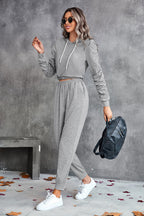 Damen bequemer Hoodie-Overall mit praktischen Taschen und elastischem Taillenzug R&B