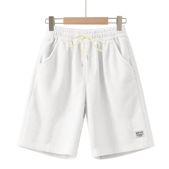 Herren nan knielange Lounge-Shorts im Rippenstrukturjersey mit elastischem Kordelzugbund und aufgesetzten Eingrifftaschen R&B