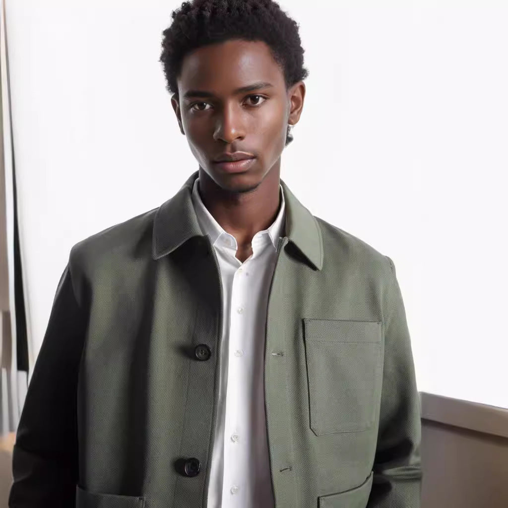 Herren modische Utility-Jacke mit praktischen Taschen R&B