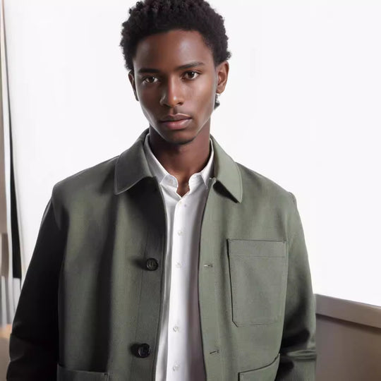 Herren modische Utility-Jacke mit praktischen Taschen R&B