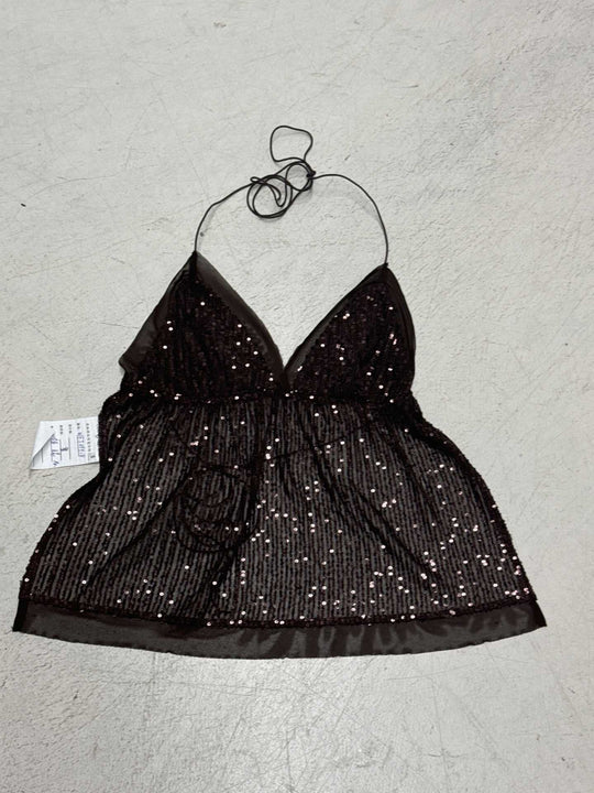 Damen schickes Top mit funkelnden Pailletten und verstellbarem Träger R&B