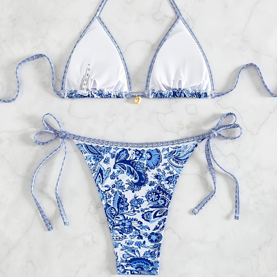 Damen Triangel-Bikini mit floralen Mustern R&B