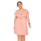 Damen Freizeitkleid mit modischem Wickeldetail R&B