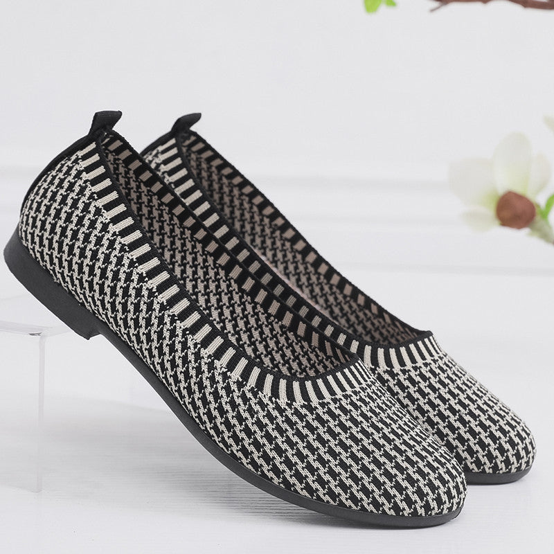 Damen Elegante Ballerinas aus atmungsaktivem Strickmaterial R&B