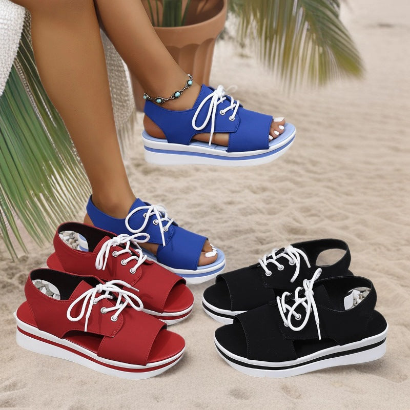 Damen Sportliche Sneaker-Sandalen mit offenem Zehenbereich und modischem Obermaterial R&B