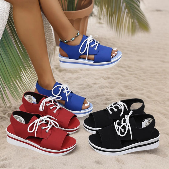 Damen Sportliche Sneaker-Sandalen mit offenem Zehenbereich und modischem Obermaterial R&B