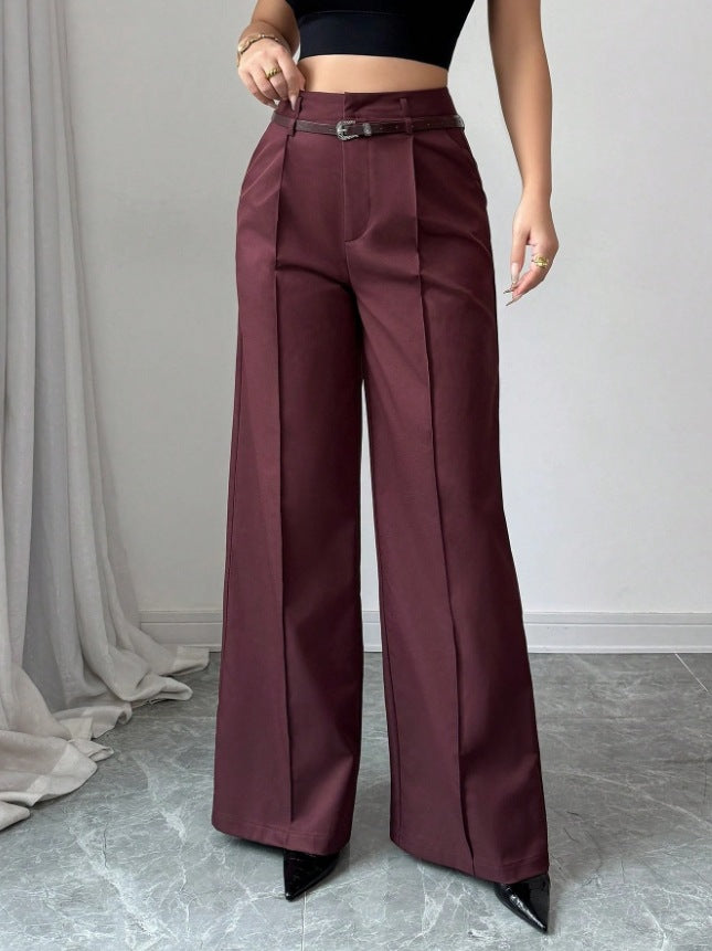 Damen elegante weite Hose mit Bindegürtel R&B