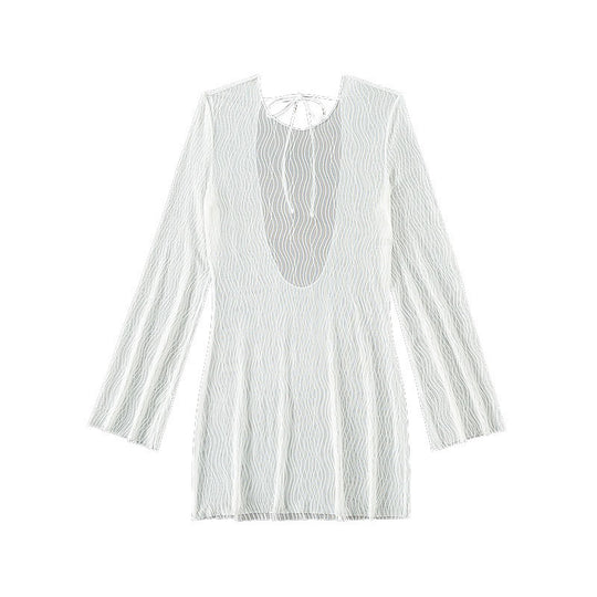 Damen Strandkleid mit elegantem Wellenmuster R&B