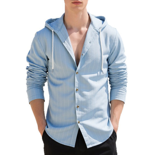 Herren modische Hemdjacke mit Kapuze und strukturiertem Design R&B