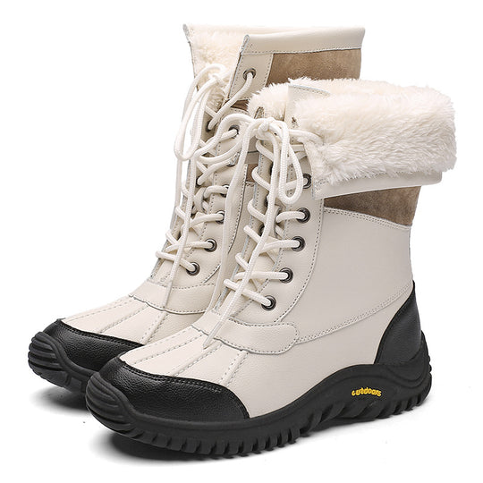 Damen Winterstiefel mit isolierter Fütterung und rutschfester Gummisohle R&B