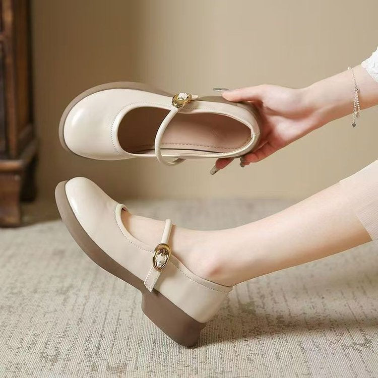 Damen Mary Jane Ballerinas mit elegantem Riemen und bequemem Fußbett R&B