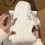 Damen Modische Sneaker mit dicker Profilsohle und elastischen Schnürsenkeln R&B