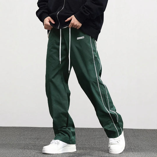 Herren Hochwertige Freizeithose mit verstellbarem Bund und seitlichen Streifen R&B