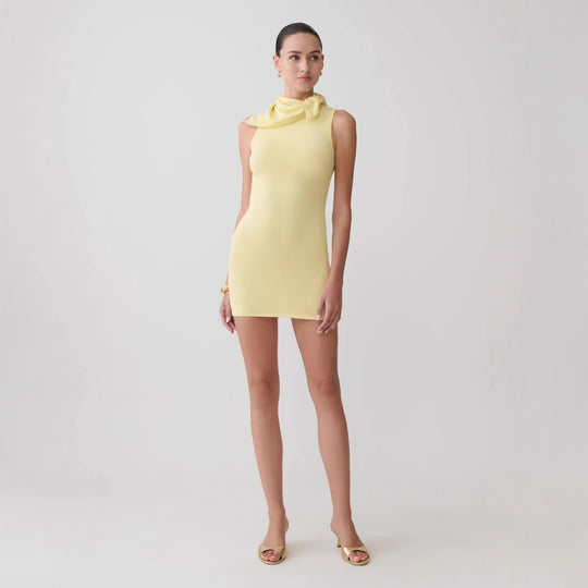 Damen Elegantes Minikleid mit asymmetrischem Kragen R&B