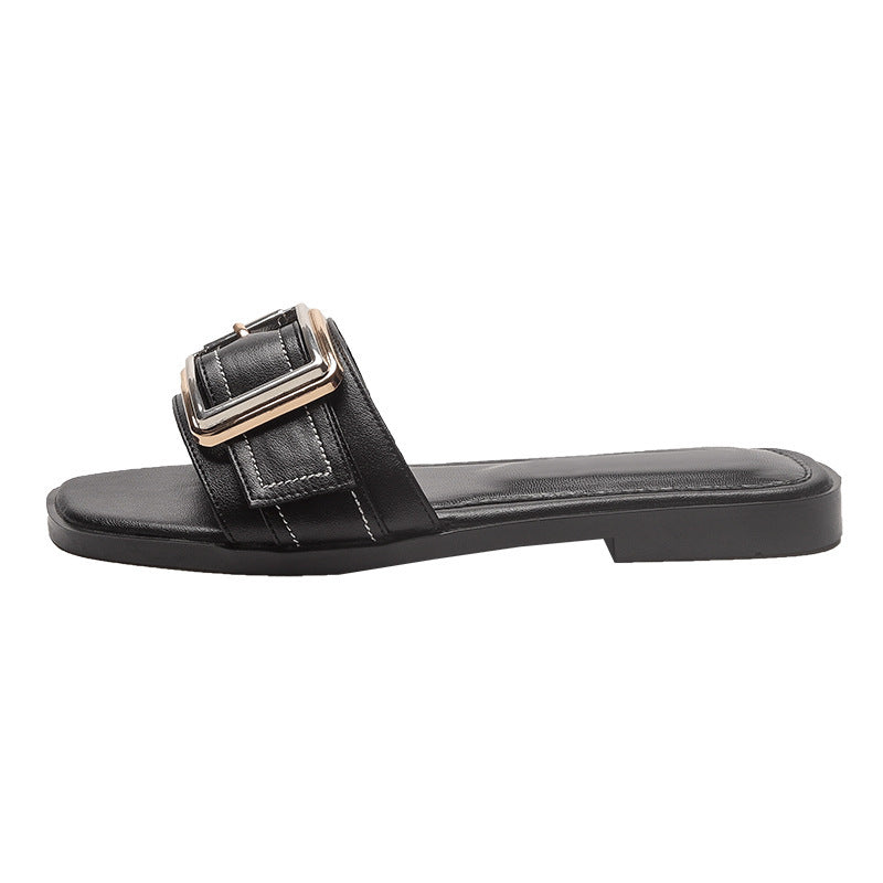 Damen modische Riemensandalen mit dekorativer Schnalle R&B