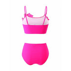 Damen Hoch tailliertes Bikini-Set mit floralem Design R&B